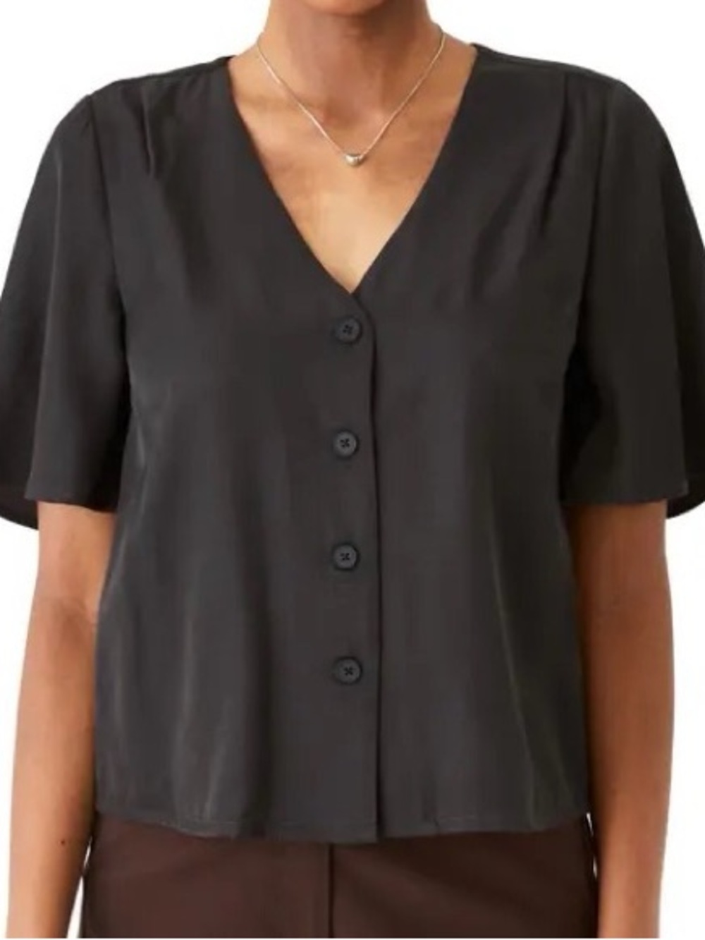 Frank and Oak - V-Neck Button Front Women's Top